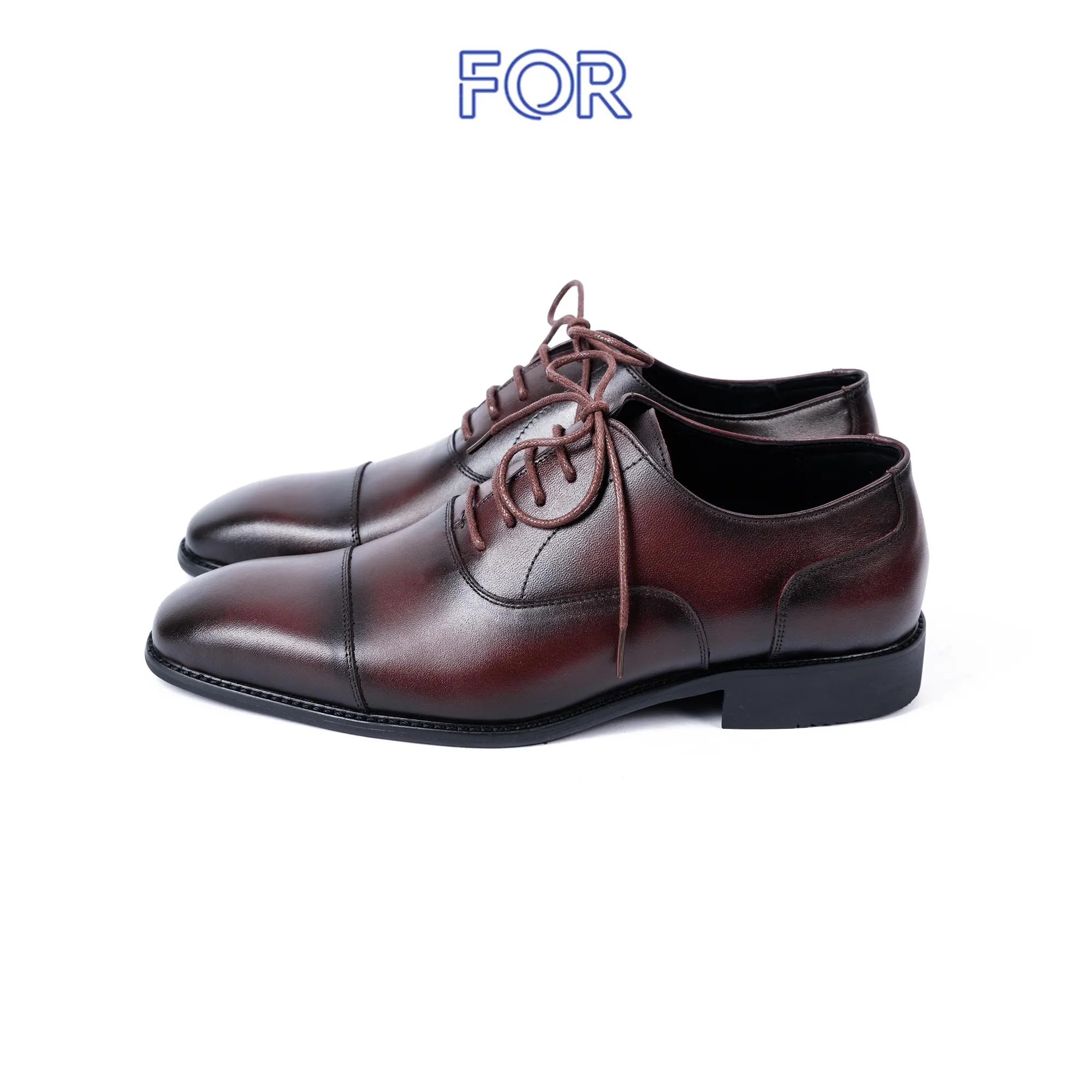 GIÀY CAPTOE OXFORD DA BÒ MÀU NÂU PATINA CTF11