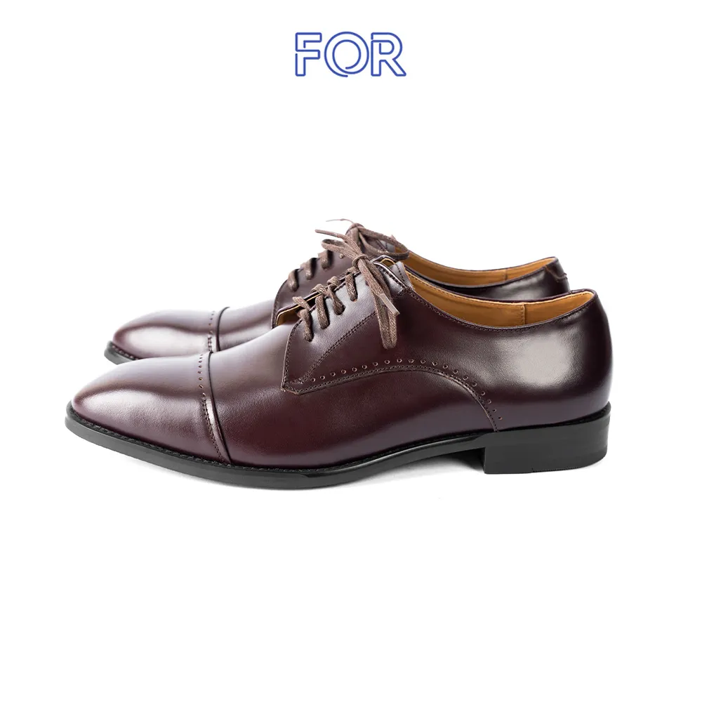 GIÀY BROGUE DERBY DA BÒ MÀU CHOCOLATE DF10