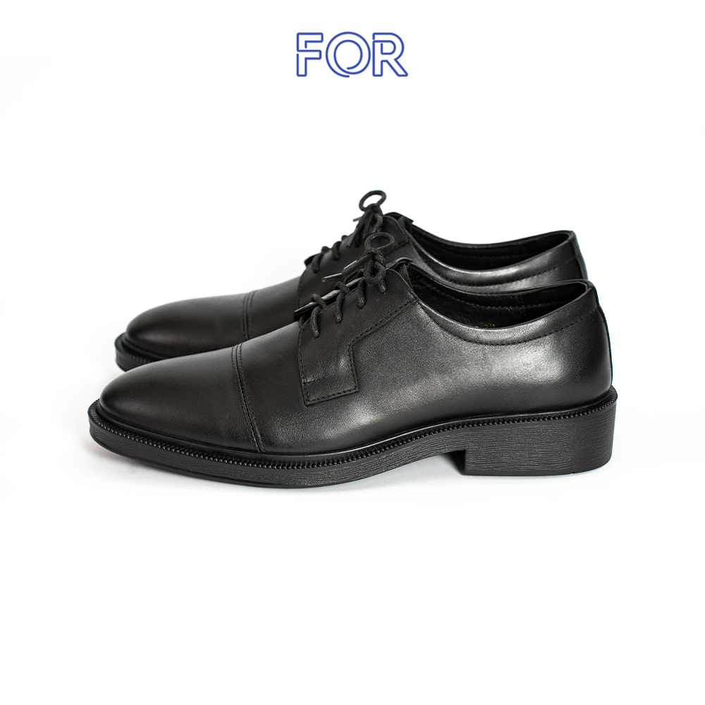 GIÀY DERBY DA BÒ MÀU ĐEN ĐẾ ĐỐC DF23