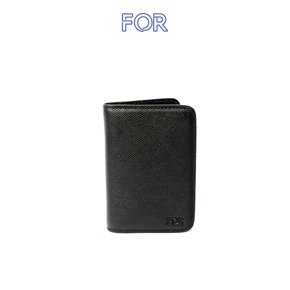 VÍ CARD DA BÒ EPSOM MÀU ĐEN VT12