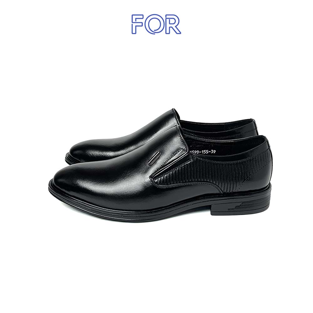 GIÀY LƯỜI LOAFER DA BÒ HỌA TIẾT MÀU ĐEN NLF18