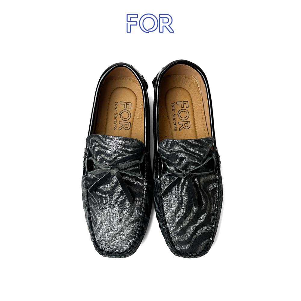 GIÀY LƯỜI MOCCASIN TASSEL DA BÒ HỌA TIẾT MF12