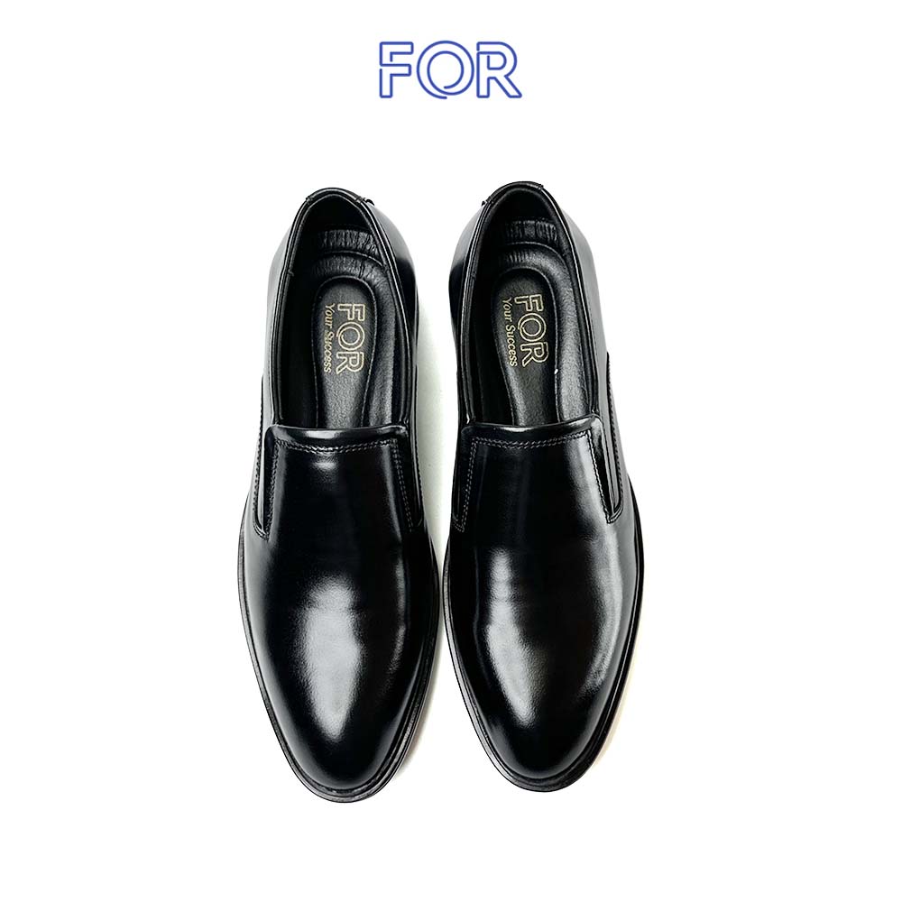 GIÀY LƯỜI LOAFER DA BÒ MÀU ĐEN VÂN KẺ DA BÓNG NLF16