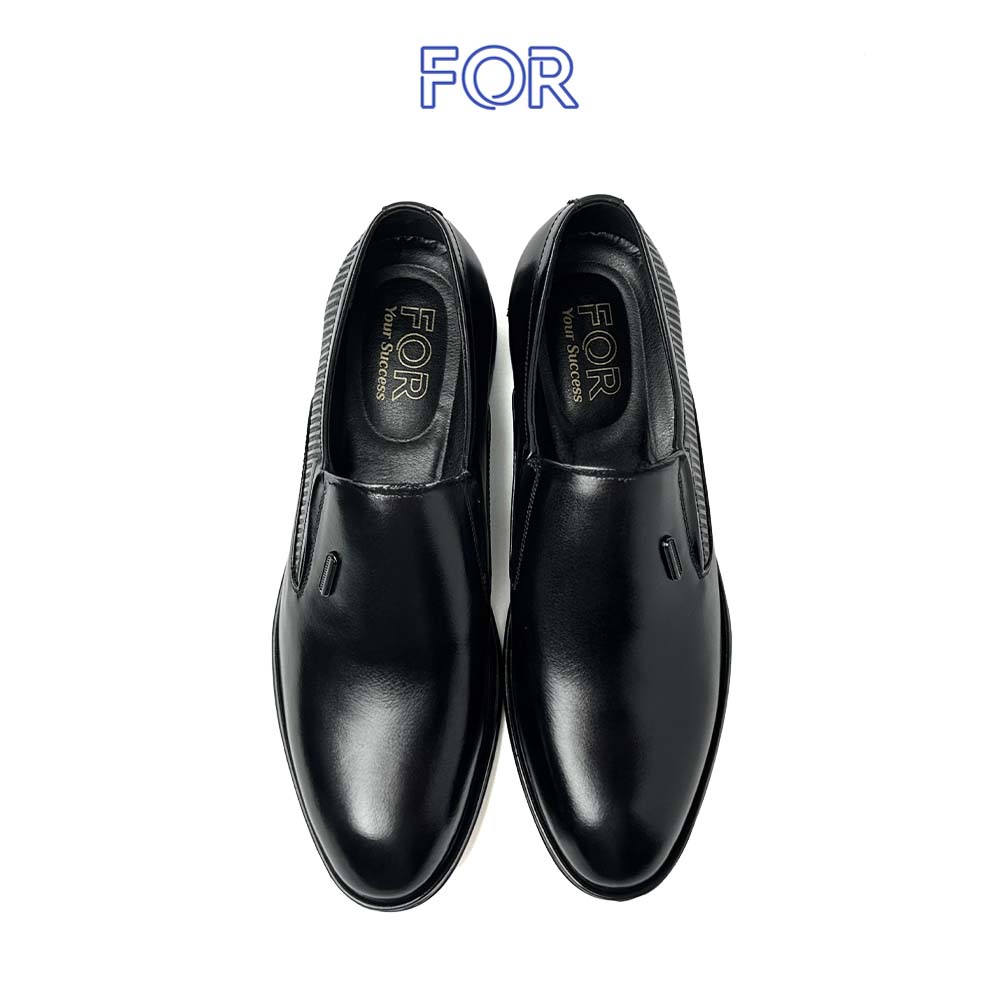 GIÀY LƯỜI LOAFER DA BÒ HỌA TIẾT MÀU ĐEN NLF18