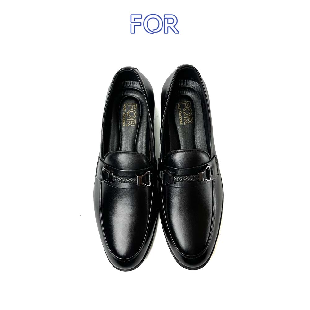 GIÀY LƯỜI HORSEBIT LOAFERS DA BÒ CÓ KHUY MÀU ĐEN HLF07