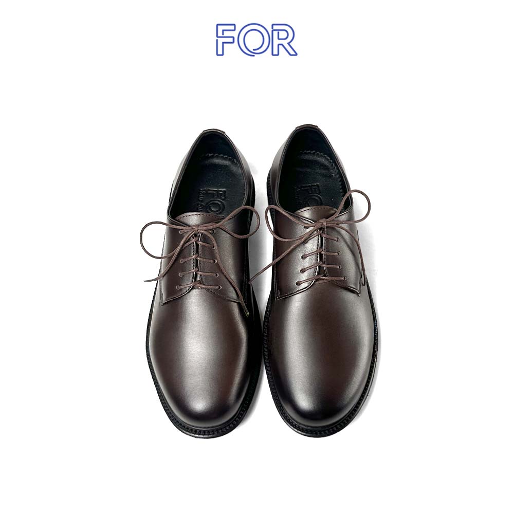 GIÀY DERBY DA BÒ ĐẾ ĐỐC MÀU NÂU TRẦM DF05