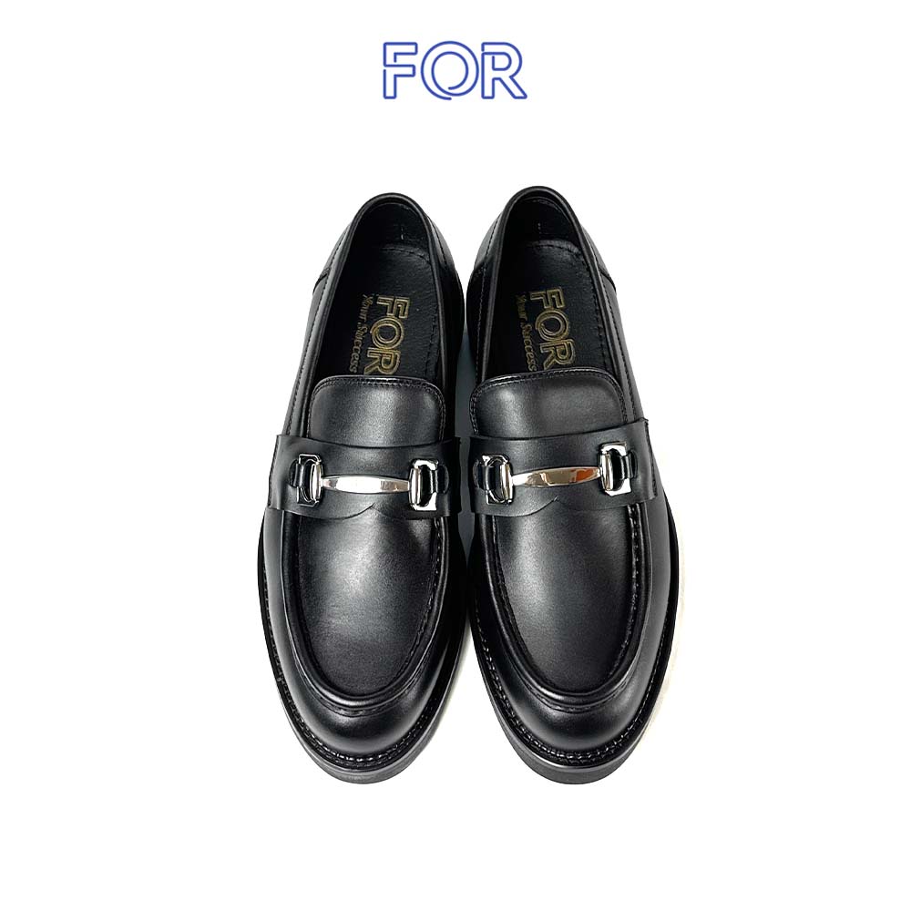 GIÀY LƯỜI HORSEBIT LOAFERS DA BÒ MÀU ĐEN HLF25
