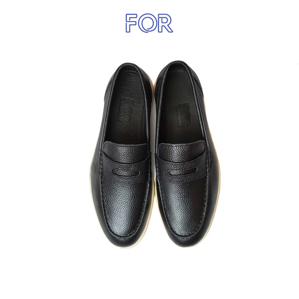 GIÀY LƯỜI PENNY LOAFERS DA MILL MÀU ĐEN PLF14