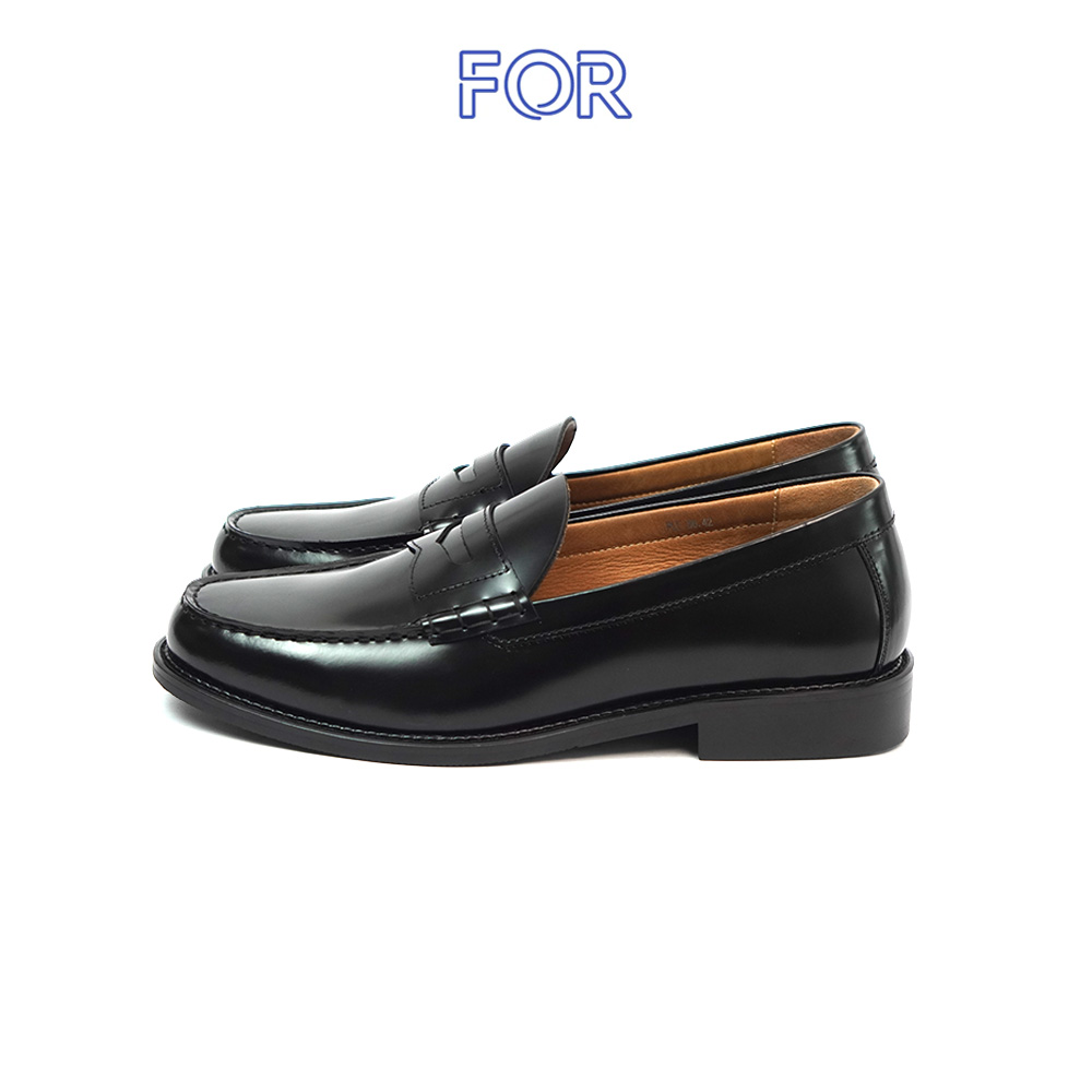 GIÀY LƯỜI PENNY LOAFERS DA BÒ MÀU ĐEN PLF06