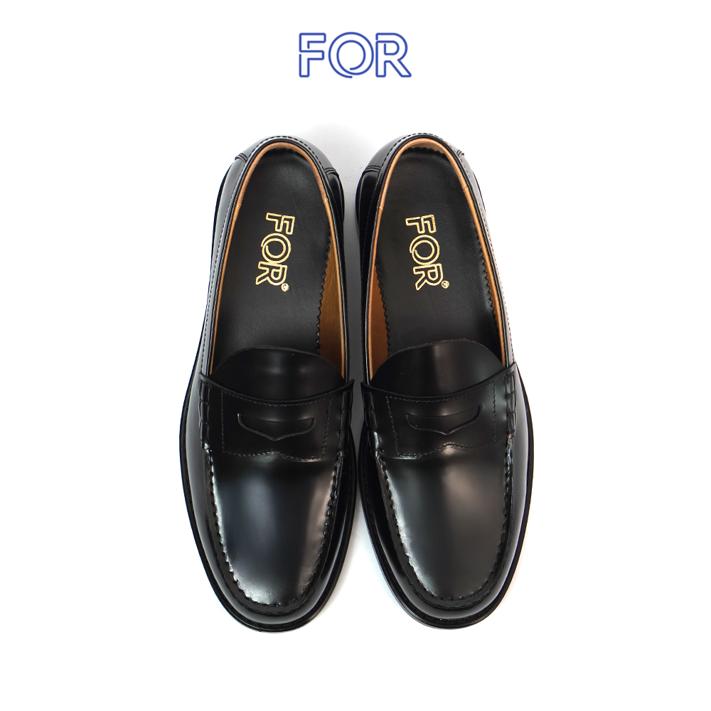 GIÀY LƯỜI PENNY LOAFERS DA BÒ MÀU ĐEN PLF06