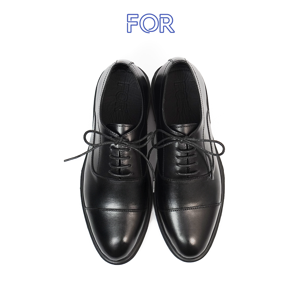 GIÀY CAPTOE OXFORD MÀU ĐEN MŨI TRÒN OF01