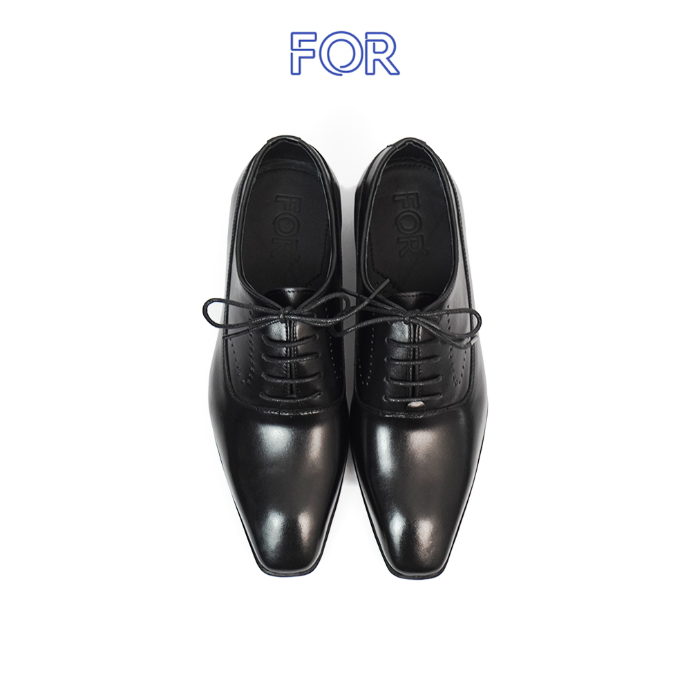 GIÀY PLAIN-TOE OXFORD MÀU ĐEN MŨI THUÔN OF04