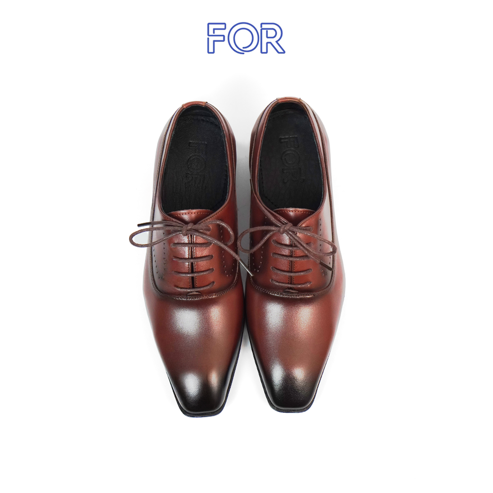 GIÀY PLAIN-TOE OXFORD MÀU NÂU MŨI THUÔN OF14