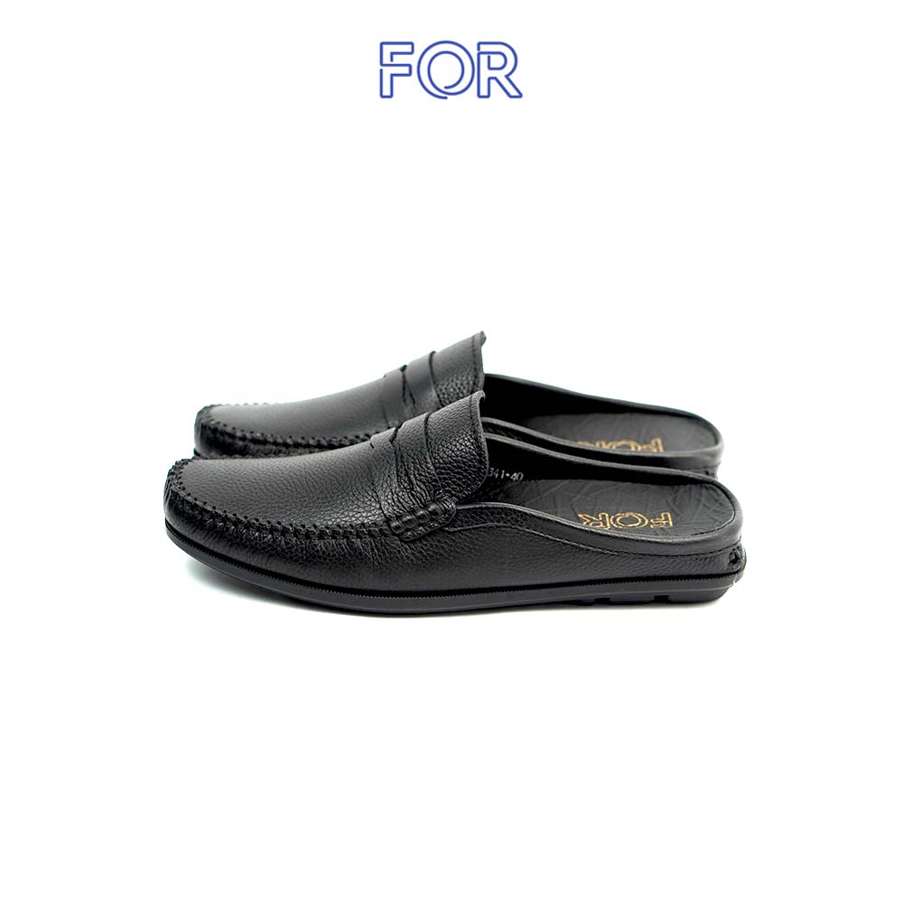 SỤC PENNY MULES DA BÒ MULES DA BÒ MILL MÀU ĐEN SF03