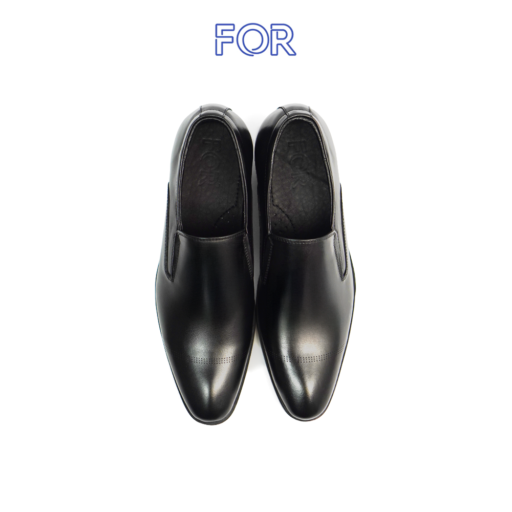 GIÀY LƯỜI LOAFER DA BÒ MÀU ĐEN CÓ HỌA TIẾT NLF04